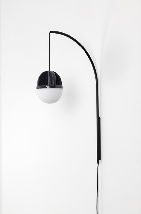 WALL FIXTURE WITH PENDANT OPAL GLASS AND COLORFUL CERAMIC HANDMADE IN ITALY