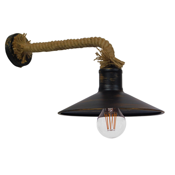 Boho Φωτιστικό Τοίχου - Απλίκα με Ντουί 1 x E27 AC 220-240V IP20 - Χάλκινο & Μπεζ - Μ50 x Π27 x Υ25cm