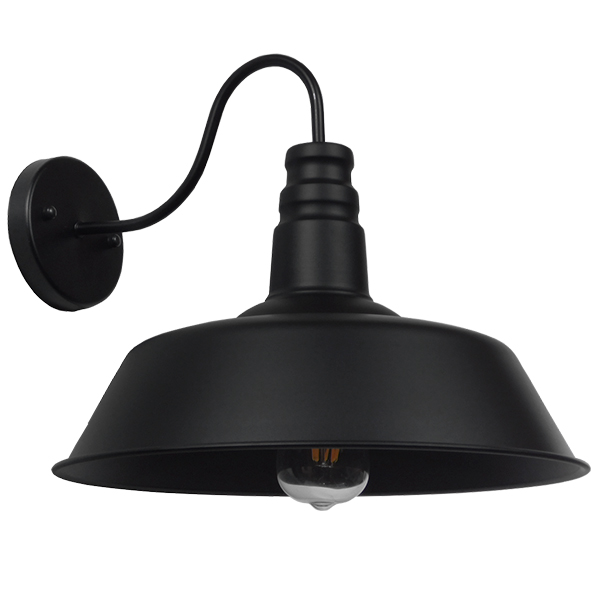 Vintage Φωτιστικό Τοίχου - Απλίκα με Ντουί 1 x E27 AC 220-240V IP20 - Μαύρο - Μ36 x Π42 x Υ32cm