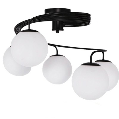 Μοντέρνο Φωτιστικό Οροφής με Ντουί 5 x E27 AC 220-240V IP20 - Μαύρο & Λευκό - Μ63 x Π63 x Υ47cm