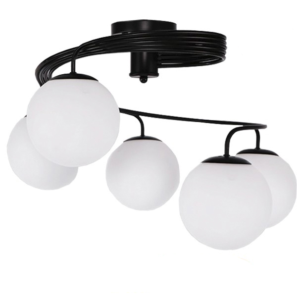 Μοντέρνο Φωτιστικό Οροφής με Ντουί 5 x E27 AC 220-240V IP20 - Μαύρο & Λευκό - Μ63 x Π63 x Υ47cm