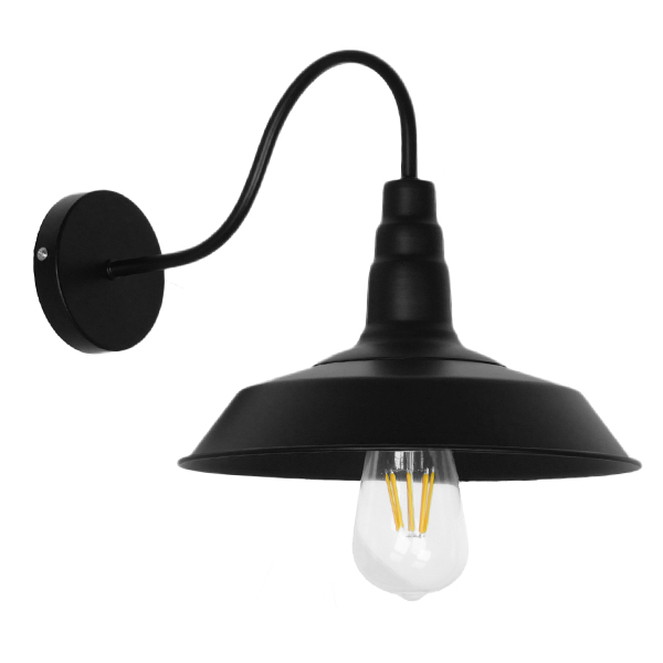 Vintage Φωτιστικό Τοίχου - Απλίκα με Ντουί 1 x E27 AC 220-240V IP20 - Μαύρο - Μ26 x Π37 x Υ32cm