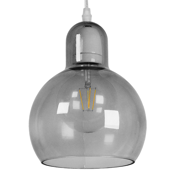 Μοντέρνο Κρεμαστό Φωτιστικό Οροφής με Ντουί 1 x E27 AC 220-240V IP20 - Γκρι - Μ18 x Π18 x Υ23cm