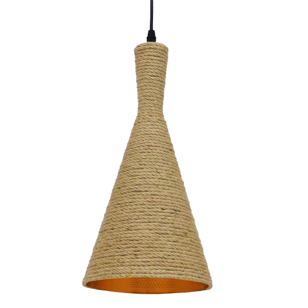 Boho Κρεμαστό Φωτιστικό Οροφής με Ντουί 1 x E27 AC 220-240V IP20 - Μπεζ & Χρυσό - Μ19 x Π19 x Υ38cm