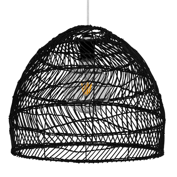 Boho Κρεμαστό Φωτιστικό Οροφής με Ντουί 1 x E27 AC 220-240V IP20 - Μαύρο - Μ40 x Π40 x Υ35cm