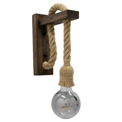 Boho Φωτιστικό Τοίχου - Απλίκα με Ντουί 1 x E27 AC 220-240V IP20 - Καφέ & Μπεζ - Μ7 x Π19 x Υ28cm