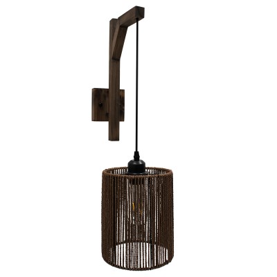 Boho Φωτιστικό Τοίχου - Απλίκα με Ντουί 1 x E27 AC 220-240V IP20 - Καφέ - Μ18 x Π30 x Υ75cm