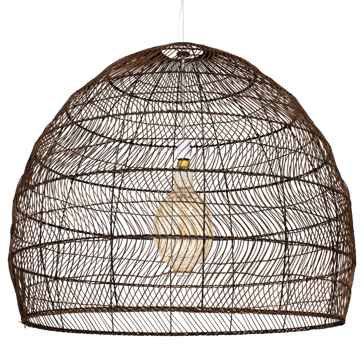 Boho Κρεμαστό Φωτιστικό Οροφής με Ντουί 1 x E27 AC 220-240V IP20 - Καφέ - Μ100 x Π100 x Y86cm