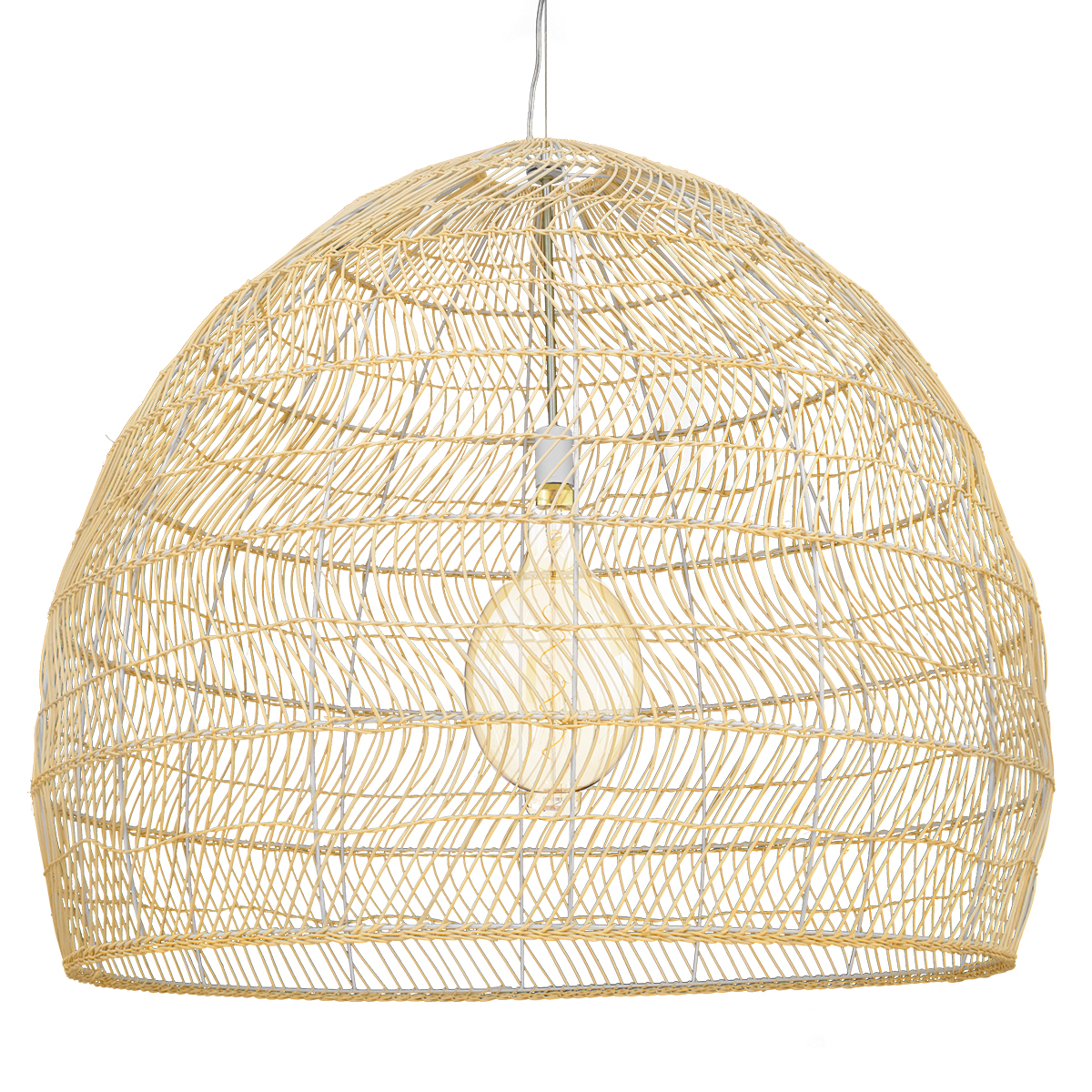 Boho Κρεμαστό Φωτιστικό Οροφής με Ντουί 1 x E27 AC 220-240V IP20 - Μπεζ - Μ100 x Π100 x Y86cm