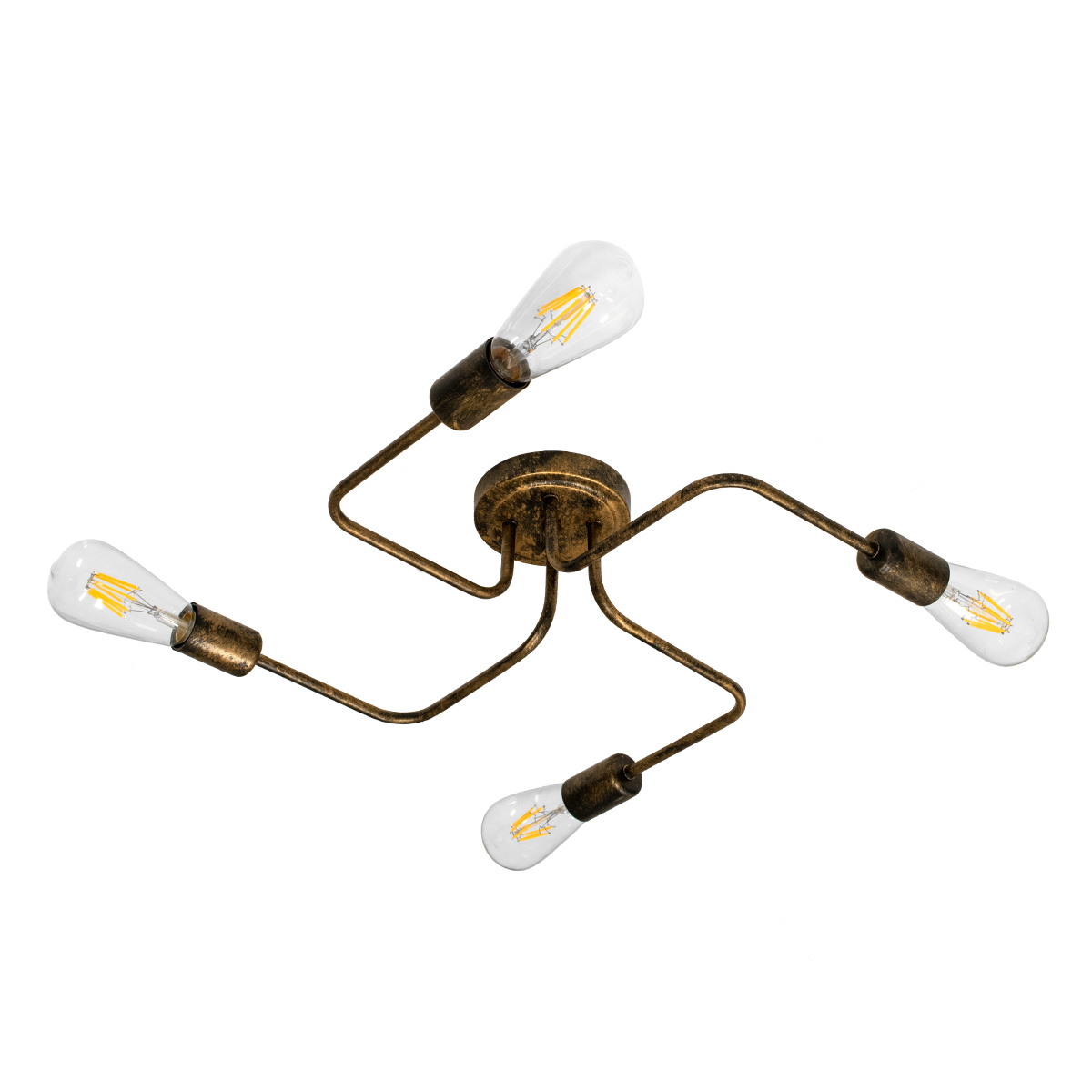 Μοντέρνο Φωτιστικό Οροφής με Ντουί 4 x E27 AC 220-240V IP20 - Χάλκινο - Μ44.5 x Π44.5 x Υ12cm