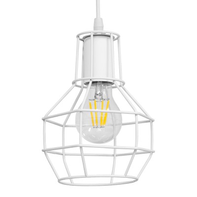 Κρεμαστό Φωτιστικό Οροφής με Ντουί 1 x E27 AC 220-240V IP20 - Λευκό - Μ15 x Π15 x Υ22cm