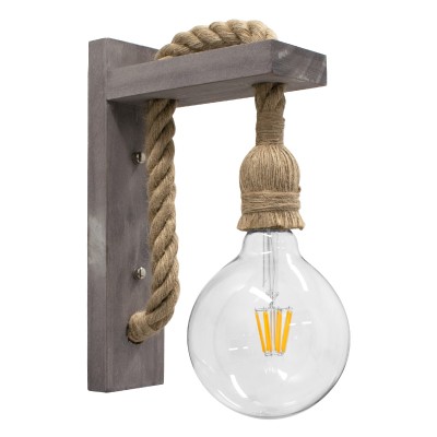 Boho Φωτιστικό Τοίχου - Απλίκα με Ντουί 1 x E27 AC 220-240V IP20 - Καφέ & Μπεζ - Μ7 x Π20 x Υ30cm