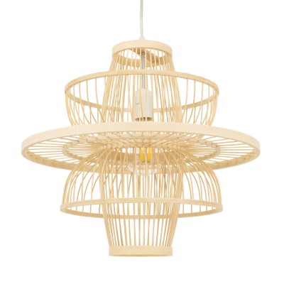 Boho Κρεμαστό Φωτιστικό Οροφής με Ντουί 1 x E27 AC 220-240V IP20 - Μπεζ - Μ45 x Π45 x Υ42.5cm