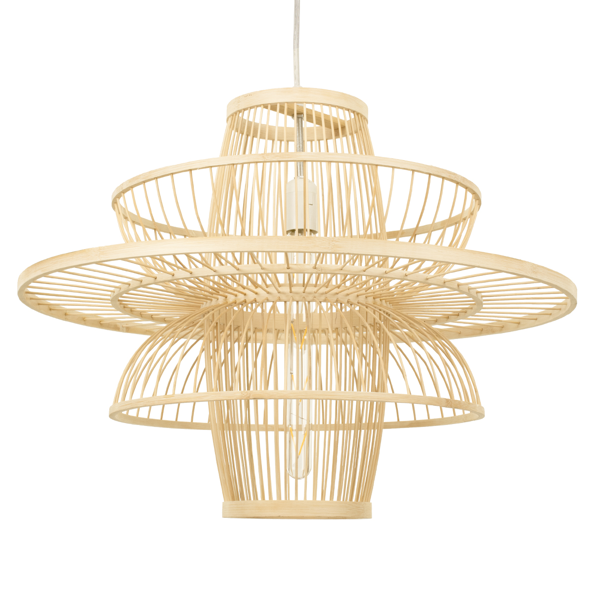 Boho Κρεμαστό Φωτιστικό Οροφής με Ντουί 1 x E27 AC 220-240V IP20 - Μπεζ - Μ60 x Π60 x Υ45cm