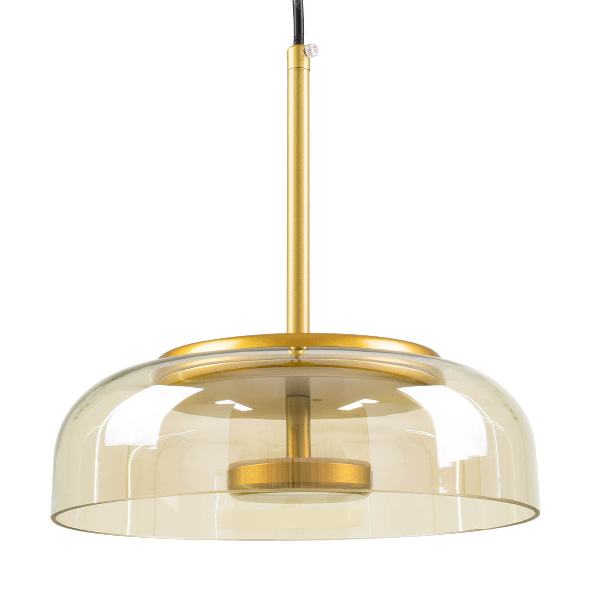 Μοντέρνο Κρεμαστό Φωτιστικό Οροφής LED 5W 500lm 180° AC 220-240V IP20 Θερμό Λευκό 2700K - Lumileds SMD Chip - Μελί & Χρυσό - Μ23 x Π23 x Υ23cm - 2 Χρόνια Εγγύηση