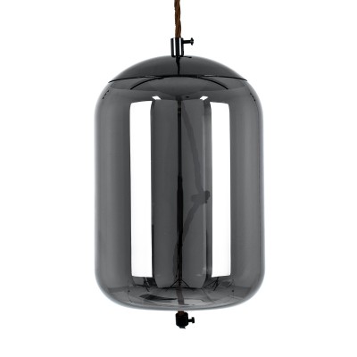Μοντέρνο Κρεμαστό Φωτιστικό Οροφής LED 7W 500lm 180° AC 220-240V IP20 Θερμό Λευκό 2700K - Sanan SMD Chip - Μαύρο & Μαύρο Φιμέ - Μ18 x Π18 x Υ18cm - 2 Χρόνια Εγγύηση