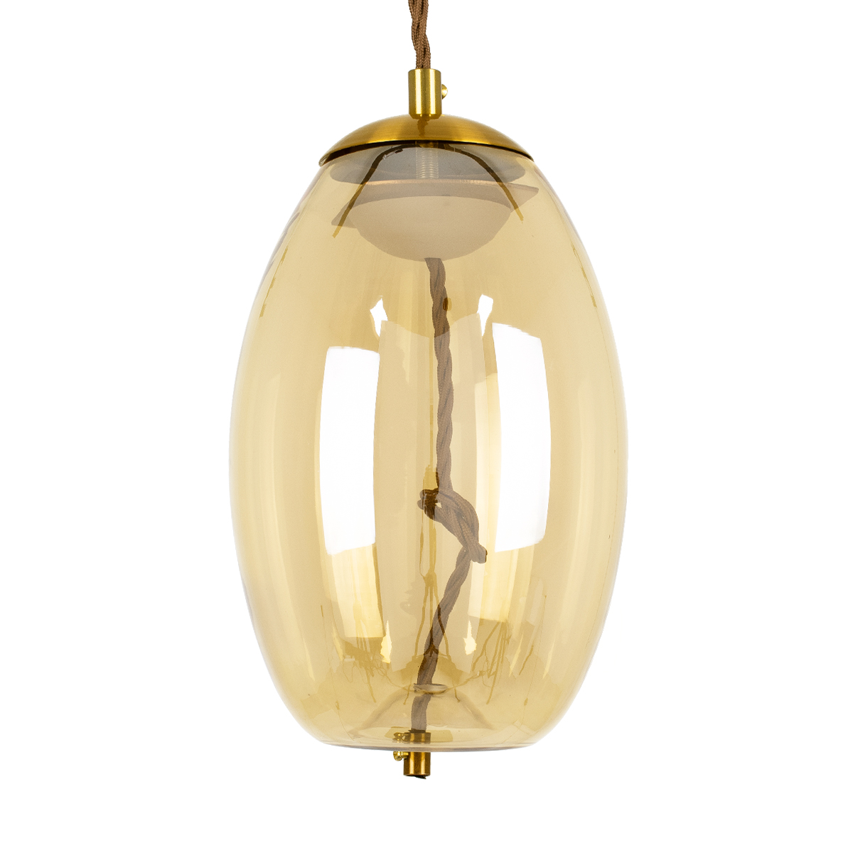 Μοντέρνο Κρεμαστό Φωτιστικό Οροφής LED 7W 500lm 180° AC 220-240V IP20 Θερμό Λευκό 2700K - Sanan SMD Chip - Μελί & Χρυσό - Μ17 x Π17 x Υ18cm - 2 Χρόνια Εγγύηση