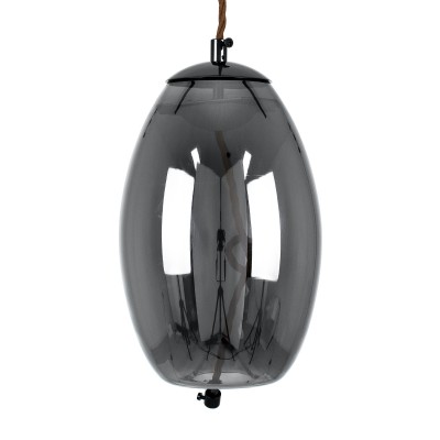 Μοντέρνο Κρεμαστό Φωτιστικό Οροφής LED 7W 500lm 180° AC 220-240V IP20 Θερμό Λευκό 2700K - Sanan SMD Chip - Μαύρο & Μαύρο Φιμέ - Μ17 x Π17 x Υ18cm - 2 Χρόνια Εγγύηση