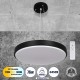 Μοντέρνο Κρεμαστό Φωτιστικό Οροφής LED 76W 8372lm 120° AC 220-240V IP20 Ρυθμιζόμενο Λευκό CCT με Χειριστήριο από 2700K έως 6000K Dimmable - Lumileds SMD Chip - Μαυρό Ματ - Μ45 x Π45 x Υ5.5cm - 3 Χρόνια Εγγύηση