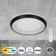 Μοντέρνο Φωτιστικό Οροφής LED 55W 6376lm 120° AC 220-240V IP20 Ρυθμιζόμενο Λευκό CCT με Χειριστήριο από 2700K έως 6000K Dimmable - Lumileds SMD Chip - Μαύρο Ματ - Μ48 x Π48 x Υ9cm - 3 Χρόνια Εγγύηση