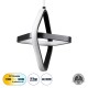 Μοντέρνο Κρεμαστό Φωτιστικό Οροφής LED 22W 2640lm 300° AC 220-240V IP20 Ρυθμιζόμενο Λευκό CCT με On/Off 2700K/4500K/6000K - Lumileds SMD Chip - Μαύρο Ματ - Μ24 x Π22 x Υ24cm - 3 Χρόνια Εγγύηση