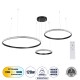 Μοντέρνο Κρεμαστό Φωτιστικό Οροφής LED 120W 14723lm 360° AC 220-240V IP20 Ρυθμιζόμενο Λευκό CCT με Χειριστήριο από 2700K έως 6000K Dimmable - Lumileds SMD Chip - Μαυρό Ματ - Μ150 x Π150 x Υ60cm - 3 Χρόνια Εγγύηση
