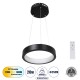 Μοντέρνο Κρεμαστό Φωτιστικό Οροφής LED 20W 2356lm 360° AC 220-240V IP20 Ρυθμιζόμενο Λευκό CCT με Χειριστήριο από 2700K έως 6000K Dimmable - Lumileds SMD Chip - Μαυρό Ματ - Μ25 x Π25 x Υ4cm - 3 Χρόνια Εγγύηση