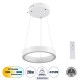 Μοντέρνο Κρεμαστό Φωτιστικό Οροφής LED 20W 2356lm 360° AC 220-240V IP20 Ρυθμιζόμενο Λευκό CCT με Χειριστήριο από 2700K έως 6000K Dimmable - Lumileds SMD Chip - Λευκό Ματ - Μ25 x Π25 x Υ4cm - 3 Χρόνια Εγγύηση
