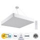 Μοντέρνο Κρεμαστό Φωτιστικό Οροφής LED 75W 8625lm 120° AC 220-240V IP20 Ρυθμιζόμενο Λευκό CCT με Χειριστήριο από 2700K έως 6000K Dimmable - Lumileds SMD Chip - Λευκό Ματ - Μ60 x Π60 x Υ8cm - 3 Χρόνια Εγγύηση
