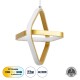 Μοντέρνο Κρεμαστό Φωτιστικό Οροφής LED 22W 2640lm 300° AC 220-240V IP20 Ρυθμιζόμενο Λευκό CCT με On/Off 2700K/4500K/6000K - Lumileds SMD Chip - Χρυσό Βούρτσας - Μ24 x Π22 x Υ24cm - 3 Χρόνια Εγγύηση