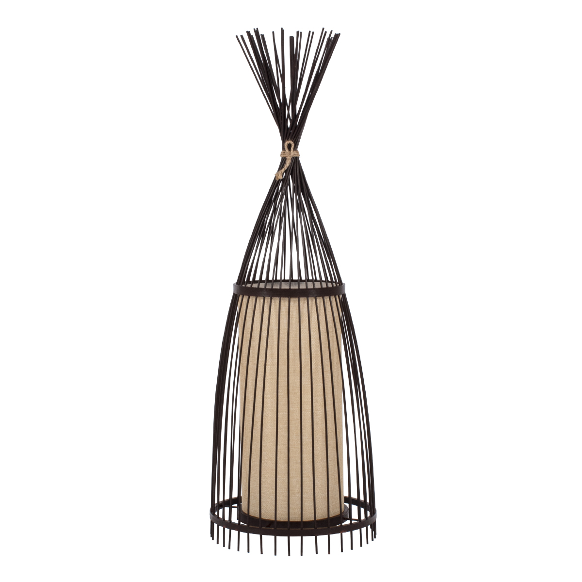 Boho Επιδαπέδιο Φωτιστικό με Ντουί 1 x E27 AC 220-240V IP20 - Καφέ & Μπεζ - Μ30 x Π30 x Υ90cm