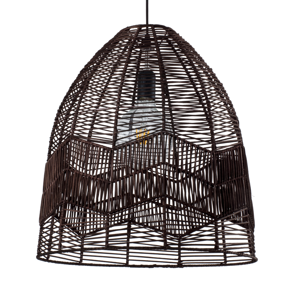 Boho Κρεμαστό Φωτιστικό Οροφής με Ντουί 1 x E27 AC 220-240V IP20 - Καφέ - Μ45 x Π45 x Υ48cm