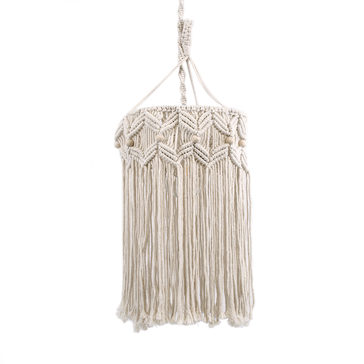 Boho Κρεμαστό Φωτιστικό Οροφής με Ντουί 1 x E27 AC 220-240V IP20 - Μπεζ - Μ30 x Π30 x Υ50cm