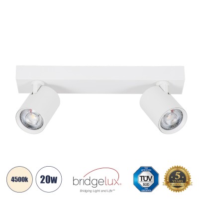Μοντέρνο Φωτιστικό Οροφής LED 20W 2400lm 60° AC 220-240V IP20 Φυσικό Λευκό 4500K - Bridgelux COB - Λευκό - Μ32 x Π7 x Υ11.8cm - 5 Χρόνια Εγγύηση