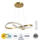 Μοντέρνο Κρεμαστό Φωτιστικό Οροφής LED 72W 8064lm 300° AC 220-240V IP20 Ρυθμιζόμενο Λευκό CCT με Χειριστήριο από 2700K έως 6000K Dimmable - Lumileds SMD Chip - Σατινέ Χρυσό Βούρτσας - Μ56 x Π56 x Υ14cm - 3 Χρόνια Εγγύηση