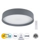 Μοντέρνο Φωτιστικό Οροφής LED 75W 8625lm 120° AC 220-240V IP20 Ρυθμιζόμενο Λευκό CCT με Χειριστήριο από 2700K έως 6000K Dimmable - Lumileds SMD Chip - Γκρι Ανθρακί Ματ - Μ45 x Π45 x Υ8cm - 3 Χρόνια Εγγύηση