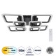 Μοντέρνο Φωτιστικό Οροφής LED 135W 16200lm 360° AC 220-240V IP20 Ρυθμιζόμενο Λευκό CCT με Χειριστήριο από 2700K έως 6000K Dimmable - Lumileds SMD Chip - Μαύρο Ματ - Μ58.5 x Π58.5 x Υ12cm - 3 Χρόνια Εγγύηση