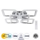 Μοντέρνο Φωτιστικό Οροφής LED 135W 16200lm 360° AC 220-240V IP20 Ρυθμιζόμενο Λευκό CCT με Χειριστήριο από 2700K έως 6000K Dimmable - Lumileds SMD Chip - Ασημί Νίκελ - Μ58.5 x Π58.5 x Υ12cm - 3 Χρόνια Εγγύηση