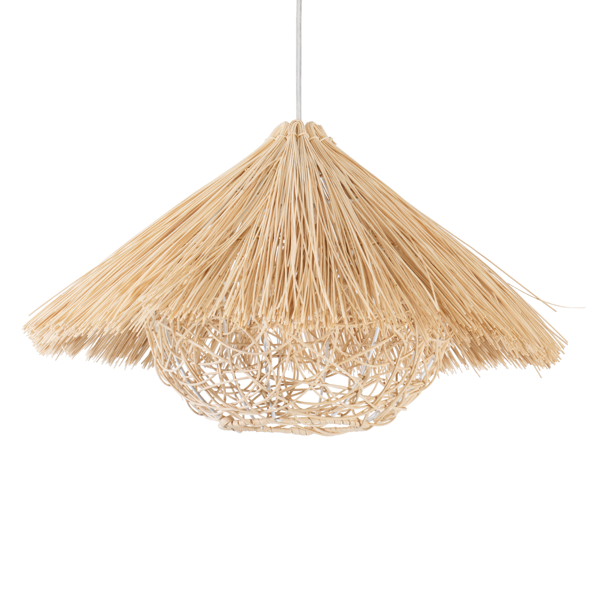 Boho Κρεμαστό Φωτιστικό Οροφής με Ντουί 1 x E27 AC 220-240V IP20 - Μπεζ - Μ45 x Π45 x Υ35cm