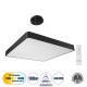Μοντέρνο Κρεμαστό Φωτιστικό Οροφής LED 100W 11020lm 120° AC 220-240V IP20 Ρυθμιζόμενο Λευκό CCT με Χειριστήριο από 2700K έως 6000K Dimmable - Lumileds SMD Chip - Μαύρο Ματ - Μ80 x Π80 x Υ8cm - 3 Χρόνια Εγγύηση