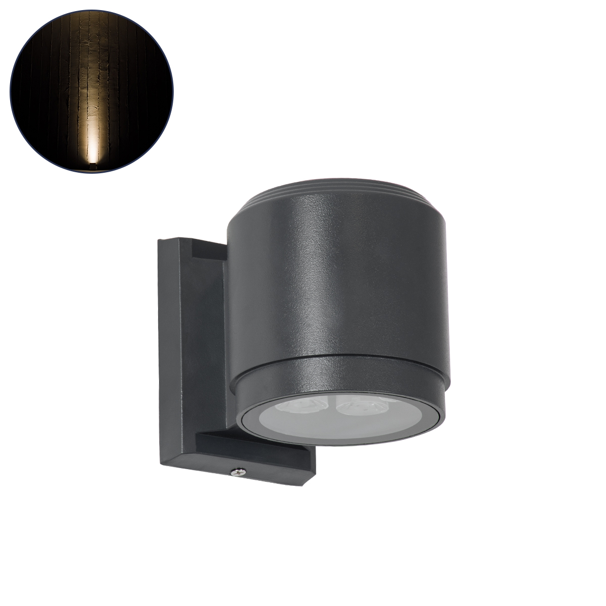 Μοντέρνο Φωτιστικό Τοίχου - Απλίκα LED 12W 1080lm 5° DC 24V Αδιάβροχο IP67 Θερμό Λευκό 2700K - CREE COB Chip & TÜV SÜD Driver - Γκρι Ανθρακί Ματ - Μ9.5 x Π13 x Υ11cm - 3 Χρόνια Εγγύηση