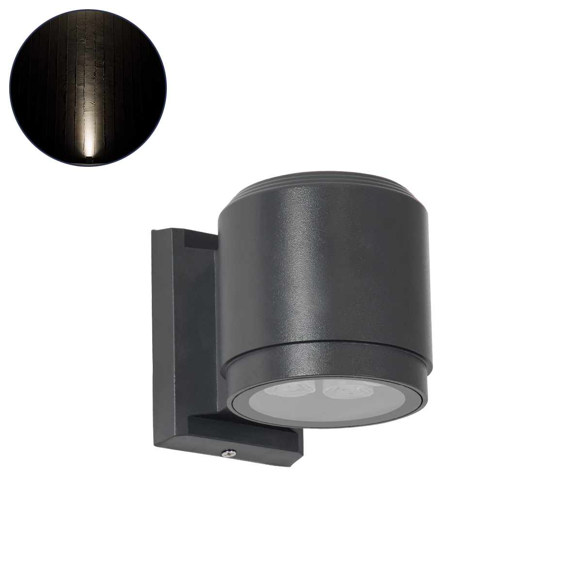 Μοντέρνο Φωτιστικό Τοίχου - Απλίκα LED 12W 1140lm 5° DC 24V Αδιάβροχο IP67 Φυσικό Λευκό 4500K - CREE COB Chip & TÜV SÜD Driver - Γκρι Ανθρακί Ματ - Μ9.5 x Π13 x Υ11cm - 3 Χρόνια Εγγύηση