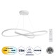 Μοντέρνο Κρεμαστό Φωτιστικό Οροφής LED 120W 13440lm 300° AC 220-240V IP20 Ρυθμιζόμενο Λευκό CCT με Χειριστήριο από 2700K έως 6000K Dimmable - Lumileds SMD Chip - Λευκό Ματ - Μ103 x Π103 x Υ22cm - 3 Χρόνια Εγγύηση