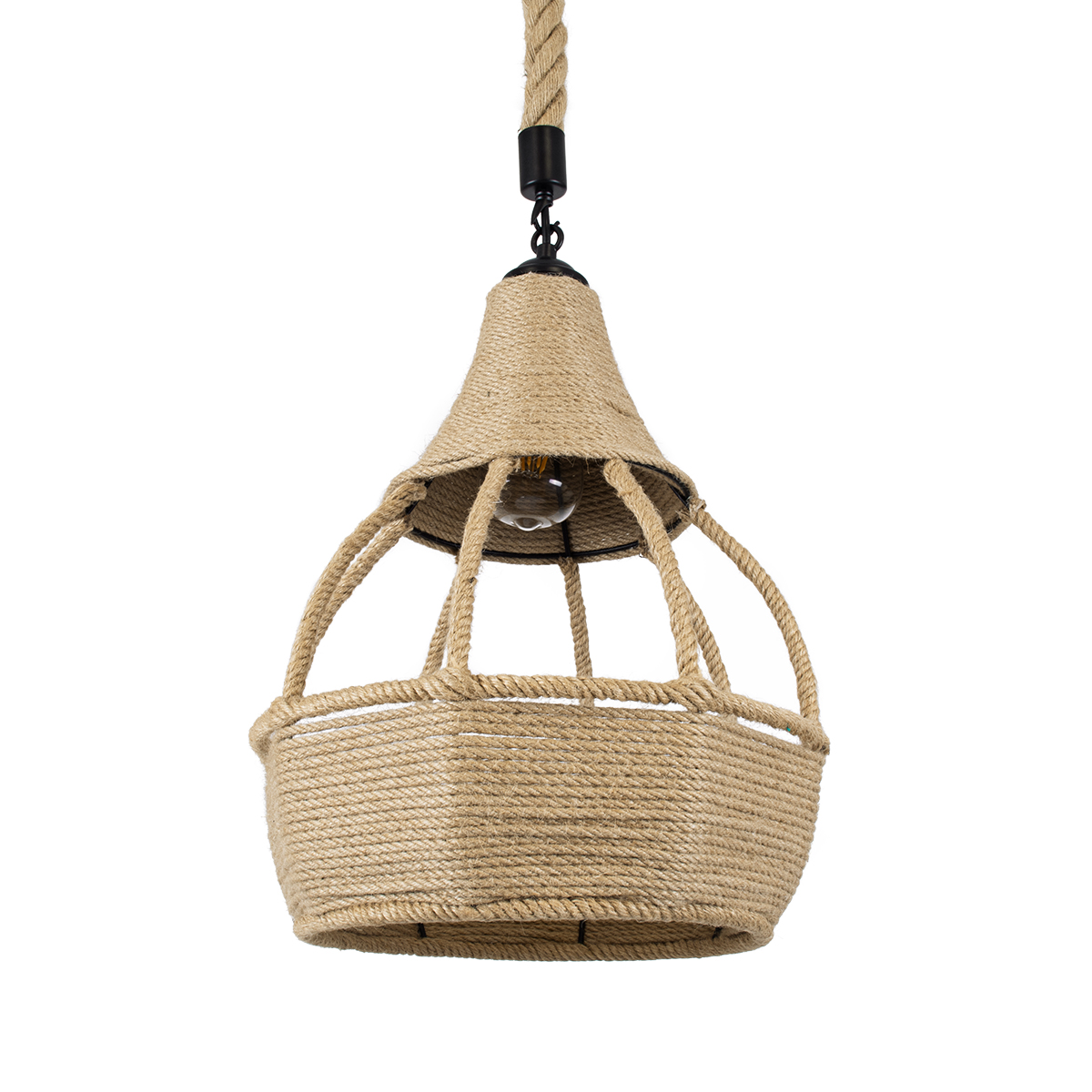 Boho Κρεμαστό Φωτιστικό Οροφής με Ντουί 1 x E27 AC 220-240V IP20 - Μπεζ - Μ30 x Π30 x Y40cm