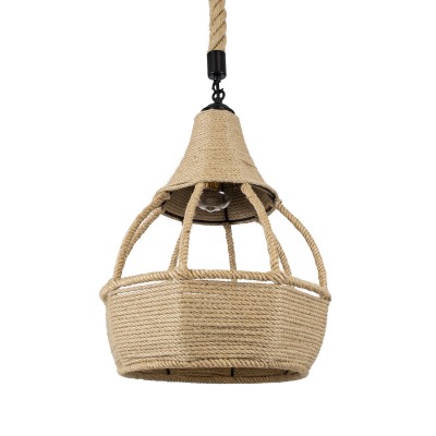 Boho Κρεμαστό Φωτιστικό Οροφής με Ντουί 1 x E27 AC 220-240V IP20 - Μπεζ - Μ30 x Π30 x Y40cm