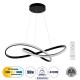 Μοντέρνο Κρεμαστό Φωτιστικό Οροφής LED 90W 10080lm 300° AC 220-240V IP20 Ρυθμιζόμενο Λευκό CCT με Χειριστήριο από 2700K έως 6000K Dimmable - Lumileds SMD Chip - Μαύρο Ματ - Μ73 x Π73 x Υ16cm - 3 Χρόνια Εγγύηση