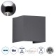 Μοντέρνο Φωτιστικό Τοίχου - Απλίκα LED 10W 1250lm 5°/60° AC 220-240V Αδιάβροχο IP65 Ψυχρό Λευκό 6000K - Bridgelux COB Chip & TÜV SÜD Driver - Γκρι Ανθρακί Ματ - Μ10 x Π10 x Υ10cm - 5 Χρόνια Εγγύηση