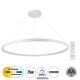 Μοντέρνο Κρεμαστό Φωτιστικό Οροφής LED 75W 8400lm 360° AC 220-240V IP20 Ρυθμιζόμενο Λευκό CCT με Χειριστήριο από 2700K έως 6000K Dimmable - Lumileds SMD Chip - Λευκό Ματ - Μ100 x Π100 x Υ90cm - 3 Χρόνια Εγγύηση
