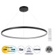 Μοντέρνο Κρεμαστό Φωτιστικό Οροφής LED 75W 8400lm 360° AC 220-240V IP20 Ρυθμιζόμενο Λευκό CCT με Χειριστήριο από 2700K έως 6000K Dimmable - Lumileds SMD Chip - Μαύρο Ματ - Μ100 x Π100 x Υ90cm - 3 Χρόνια Εγγύηση