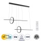 Μοντέρνο Κρεμαστό Φωτιστικό Οροφής LED 67W 7504lm 300° AC 220-240V IP20 Ρυθμιζόμενο Λευκό CCT με Χειριστήριο από 2700K έως 6000K Dimmable - Lumileds SMD Chip - Μαύρο Ματ - Μ130 x Π25 x Υ60cm - 3 Χρόνια Εγγύηση